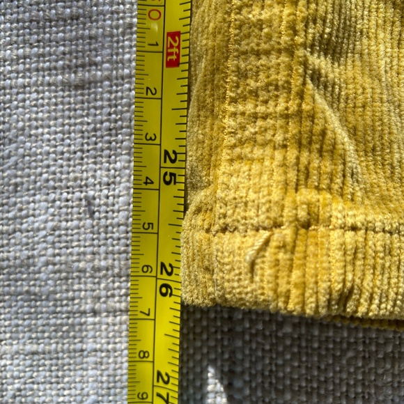 Pilcro Anthropologie Mustard Yellow Corduroy Straight Crop Pants- Sz-28 - Picture 15 of 15